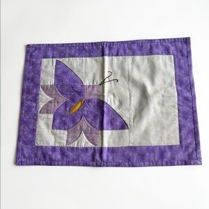 Handmade Quilt Placemat Purple Butterfly Patchwork Table Runner Decor